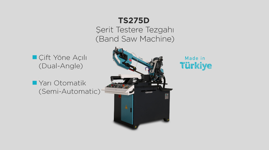 Çift Yöne Açılı Yarı Otomatik Yeni TS275D Şerit Testere Tezgahı 